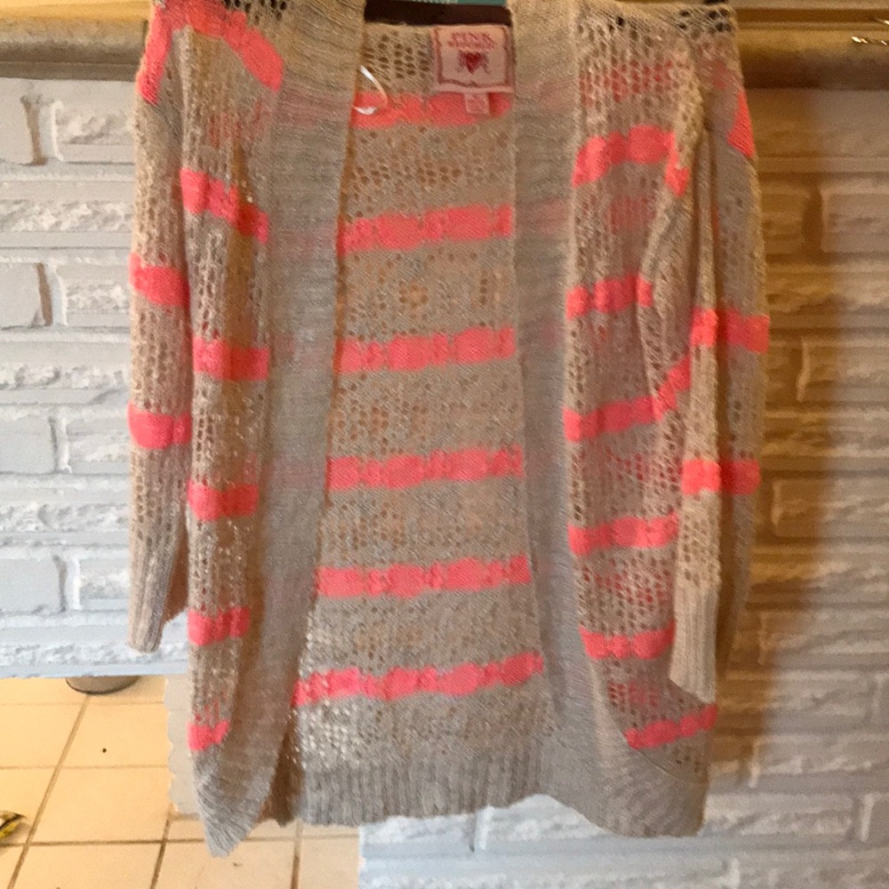Pink and tan sweater